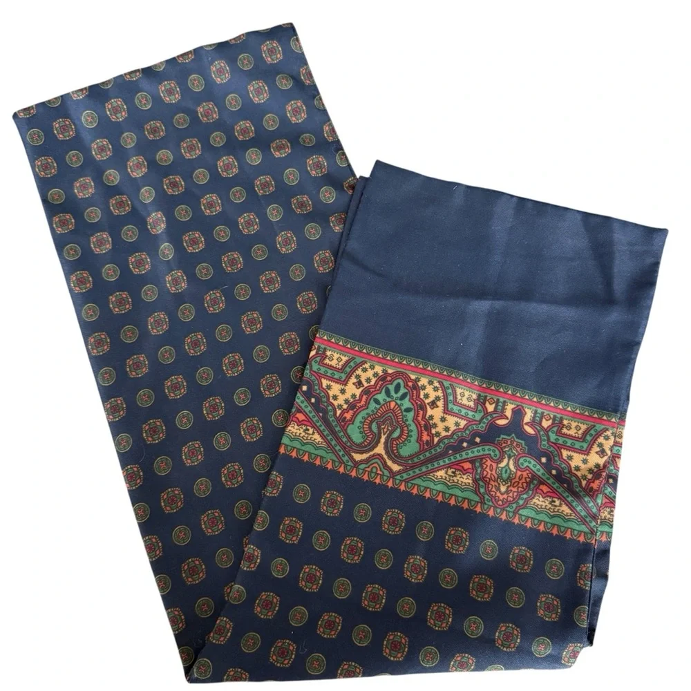 Navy Check Opera Dress Scarf Vintage Unisex
